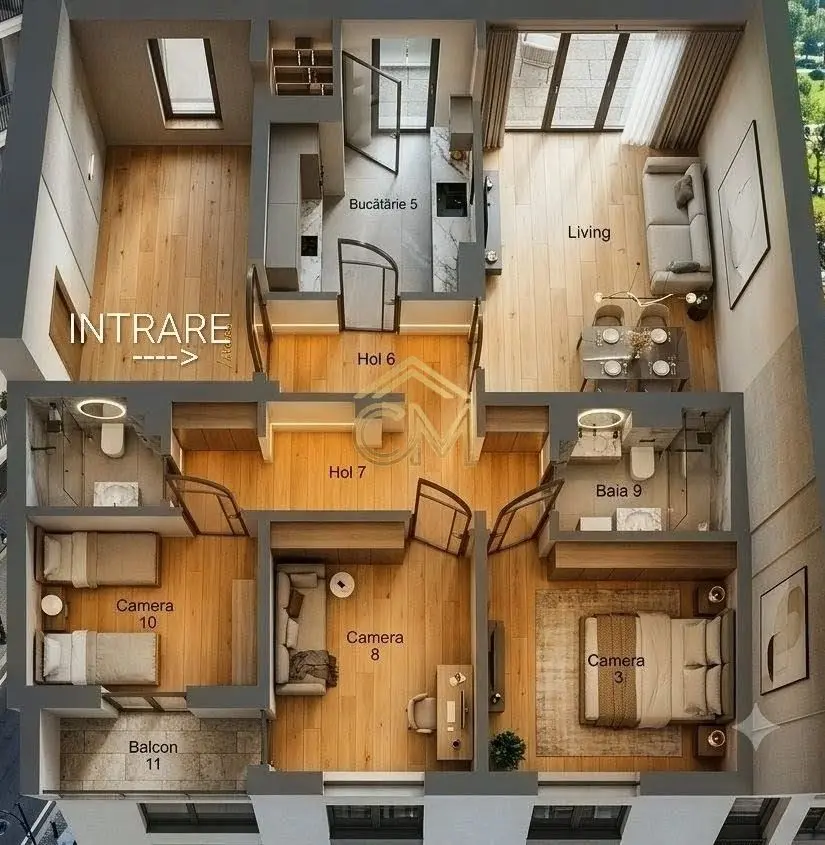 Apartament 4 Camere-2 Bai-2 Balcoane- Pivnita-80 MP